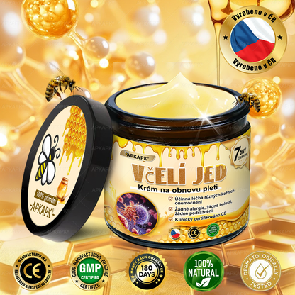 😋😋Dermatologicky a klinicky testováno👩‍⚕️APKAPK®Bee Venom Krém na obnovení pleti🐝 pomáhá při léčbě kožních problémů, jako jsou: vrásky, jizvy, pigmentové skvrny, strie, akné, psoriáza, ekzém, kožní změny, podráždění, záněty a další kožní problémy.